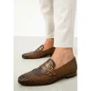 Best Sale Vinci Leather Shoes Vinci Leather The Vatra Woven Double Monk Strap Shoe (2135) Brown