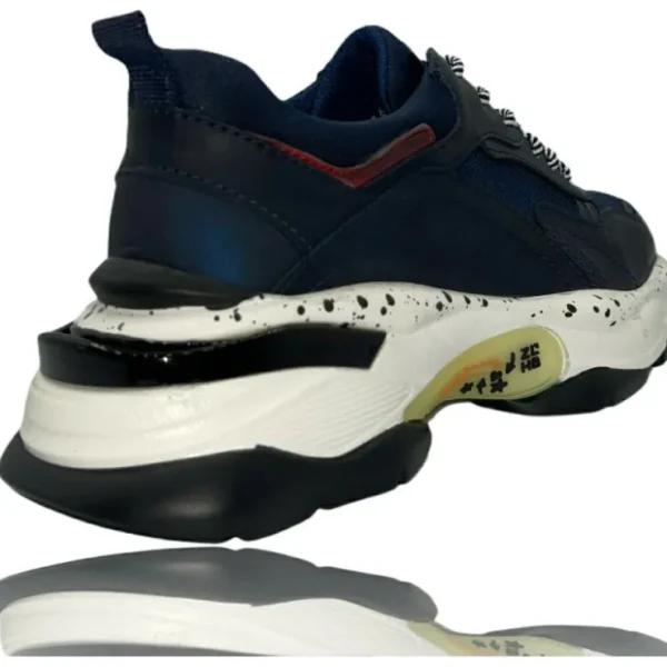 Discount Vinci Leather Shoes Vinci Leather The Venere Dark Blue Leather Sneaker DarkBlue