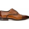 Store Vinci Leather Shoes Vinci Leather The Yukon Single Brogue Cap Toe Oxford Shoe (16009) Brown