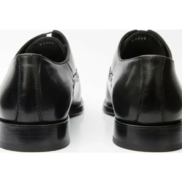 vinci_leather_the_yukon_b_2.webp Shop Vinci Leather Shoes Vinci Leather The Yukon Single Brogue Cap Toe Oxford Shoe (16009) Black