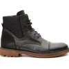 Best Vinci Leather Shoes Vinci Leather The Zagreb Leather Cap Toe Lace Up Boot With A Zipper (14020) Black