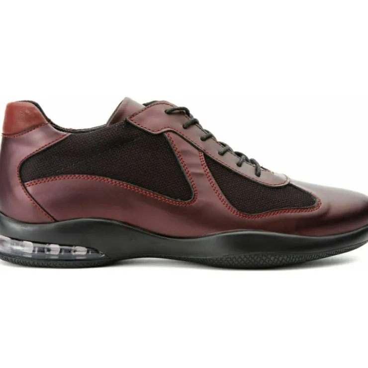 Clearance Vinci Leather Shoes Vinci Leather The Zona Leather Sneaker (15123) Burgundy