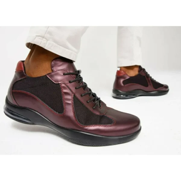 Clearance Vinci Leather Shoes Vinci Leather The Zona Leather Sneaker (15123) Burgundy
