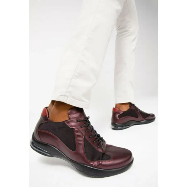 Clearance Vinci Leather Shoes Vinci Leather The Zona Leather Sneaker (15123) Burgundy