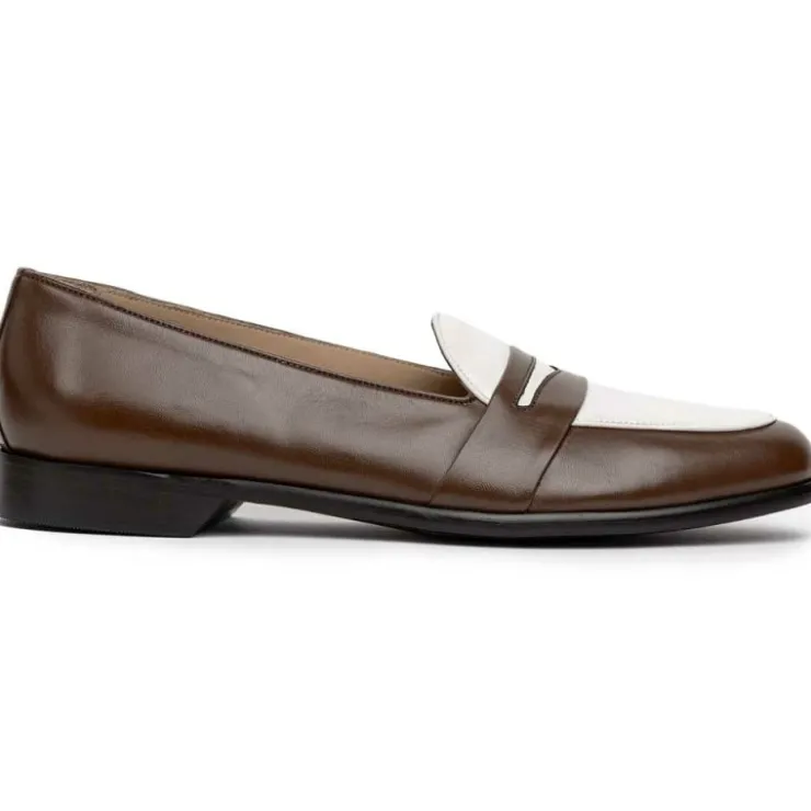 Sale Zelli Alba Calfskin Loafers Camel / Cream (15-300-CRM)