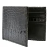 Hot Zelli Caiman Crocodile Bi-Fold Wallet Nicotine