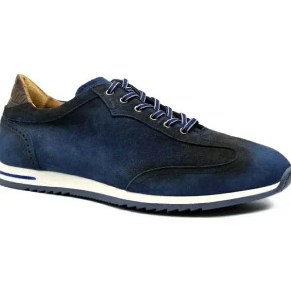 Online Zelli Costa Suede & Crocodile Sneakers (66-200-NVY) Navy