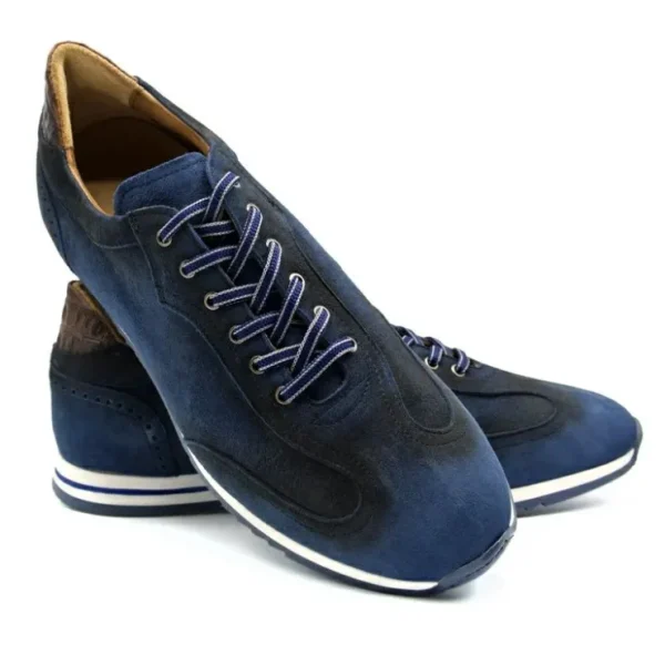 Online Zelli Costa Suede & Crocodile Sneakers (66-200-NVY) Navy