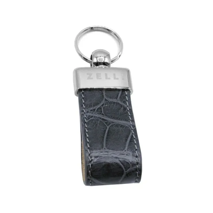 Best Sale Zelli Crocodile Key Loop Gray