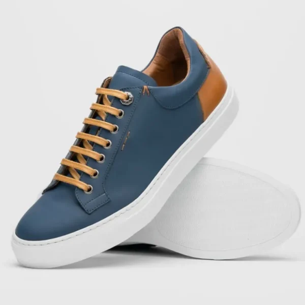 New Zelli Diaz Rubberized Calfskin Sneaker (65-229-NVY) Navy