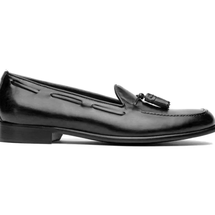 Cheap Zelli Franco Calfskin Hand Painted Tassel Loafers (15-586-BLK) Black