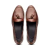 Cheap Zelli Franco Calfskin Hand Painted Tassel Loafers (15-586-CGN) Cognac