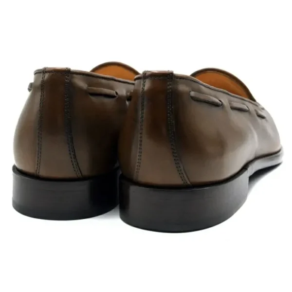 Discount Zelli Franco Calfskin Tassel Loafers (15-584-CRM) Caramel