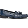 Flash Sale Zelli Franco Crocodile Tassel Loafers (11-582-NVY) Navy