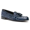 Flash Sale Zelli Franco Crocodile Tassel Loafers (11-582-NVY) Navy