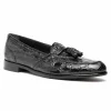 Clearance Zelli Franco Crocodile Tassel Loafers (11-582-BLK) Black