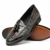 Store Zelli Franco Crocodile Tassel Loafers (11-582-NIC) Nicotine