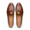 Best Zelli Franco Lizard Tassel Loafers (14-580-CGN) Cognac