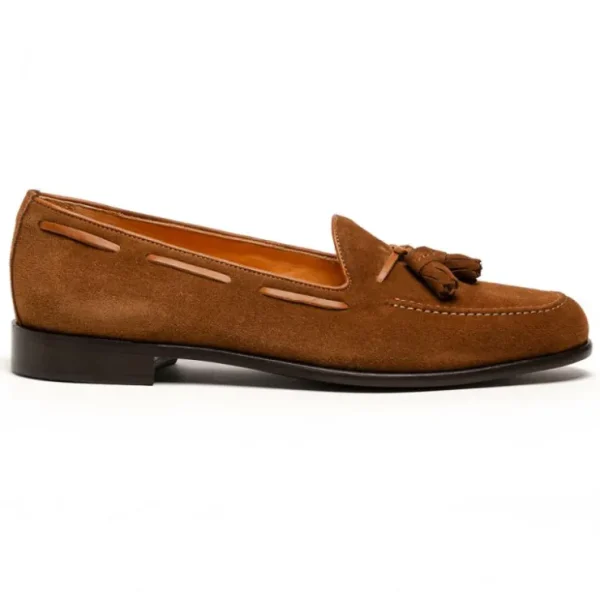 Cheap Zelli Franco Suede Tassel Loafers (16-583-TAB) Tobacco