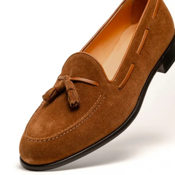 Cheap Zelli Franco Suede Tassel Loafers (16-583-TAB) Tobacco