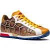 Discount Zelli Geo Python Embossed Calfskin Sneakers Mustard / White (65-340-MUS)