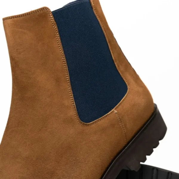 Online Zelli Gianna Suede Chelsea Boots Cognac / Navy (46-210-CGN)