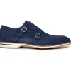 Discount Zelli Legerra Suede Goatskin Double Monkstrap Shoes (56-100-NVY) Navy