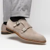 Store Zelli Legerra Suede Goatskin Double Monkstrap Shoes (56-105-SND) Sand