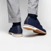 Discount Zelli Legerra Suede Goatskin Double Monkstrap Shoes (56-100-NVY) Navy