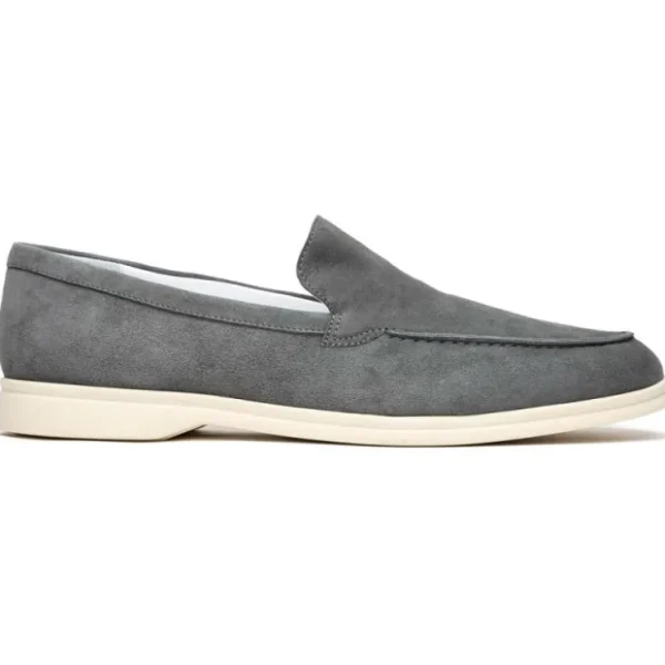 Outlet Zelli Livorno Sueded Italian Goatskin Loafer (16-621-GRY) Grey