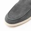 Outlet Zelli Livorno Sueded Italian Goatskin Loafer (16-621-GRY) Grey