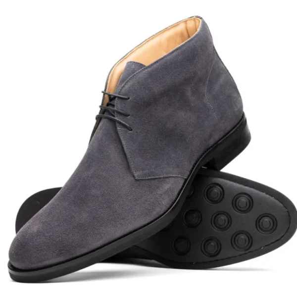 Outlet Zelli Marco Italian Suede Chukka Boots (46-592-GRY) Grey