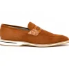 Best Zelli Meo 3 Suede & Crocodile Loafers (11-020-CGN) Cognac