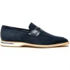 Best Zelli Meo 3 Suede & Crocodile Loafers (11-020-NVY) Navy