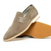 Outlet Zelli Meo 3 Suede Goatskin / Crocodile Loafers (11-020-TPE) Taupe