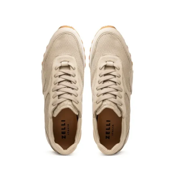 Outlet Zelli Milo Suede & Mesh Trainer Sneaker (66-246-SND) Sand