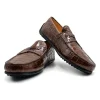 New Zelli Monza Nile Crocodile Driving Loafers Size 13 (32-102-CGN) Cognac