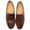 New Zelli Monza Nile Crocodile Driving Loafers Size 13 (32-102-CGN) Cognac