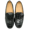 Discount Zelli Monza Nile Crocodile Driving Loafers (32-102-BLK) Black