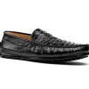 Clearance Zelli Monza Ostrich Quill Driving Loafers (33-100-BLK) Black