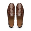 Flash Sale Zelli Monza Ostrich Quill Driving Loafers (33-100-BRN) Brown