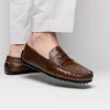 Flash Sale Zelli Monza Ostrich Quill Driving Loafers (33-100-BRN) Brown