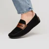 Best Sale Zelli Monza Suede & Calfskin Driving Loafers Black / Chestnut (36-300-BLK)