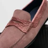 Fashion Zelli Monza Suede & Crocodile Driving Shoes (31-160-CDY) Candy