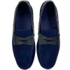 Outlet Zelli Monza Suede & Crocodile Driving Shoes (31-160-NVY) Navy