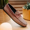 Fashion Zelli Monza Suede & Crocodile Driving Shoes (31-160-CDY) Candy