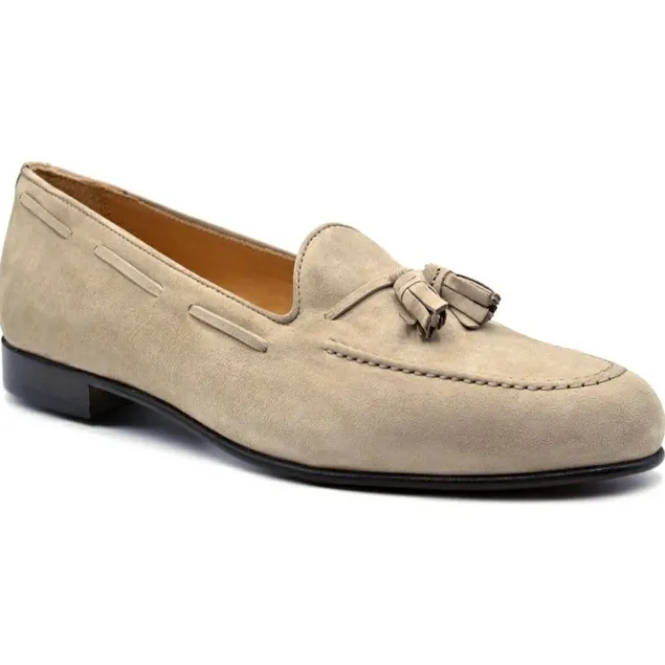 Sale Zelli Naples Suede Tassel Loafers (16-580-BON) Bone