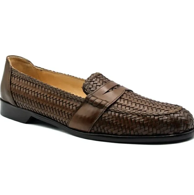 Store Zelli Nicola Woven Loafers (15-585-CGN) Cognac