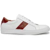 Fashion Zelli Olympias Calf & Crocodile Sneakers White / Red (61-101-RED) White/Red