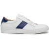 Outlet Zelli Olympias Calf & Crocodile Sneakers White / Navy (61-101-NVY) White/Navy